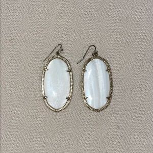 Kendra Scott Gold and White Stone Danielle Earring Large